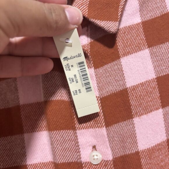 Madewell Flannel Oversized Ex-Boyfriend Shirt in Buffalo Check Size Medium NWT - Picture 7 of 7